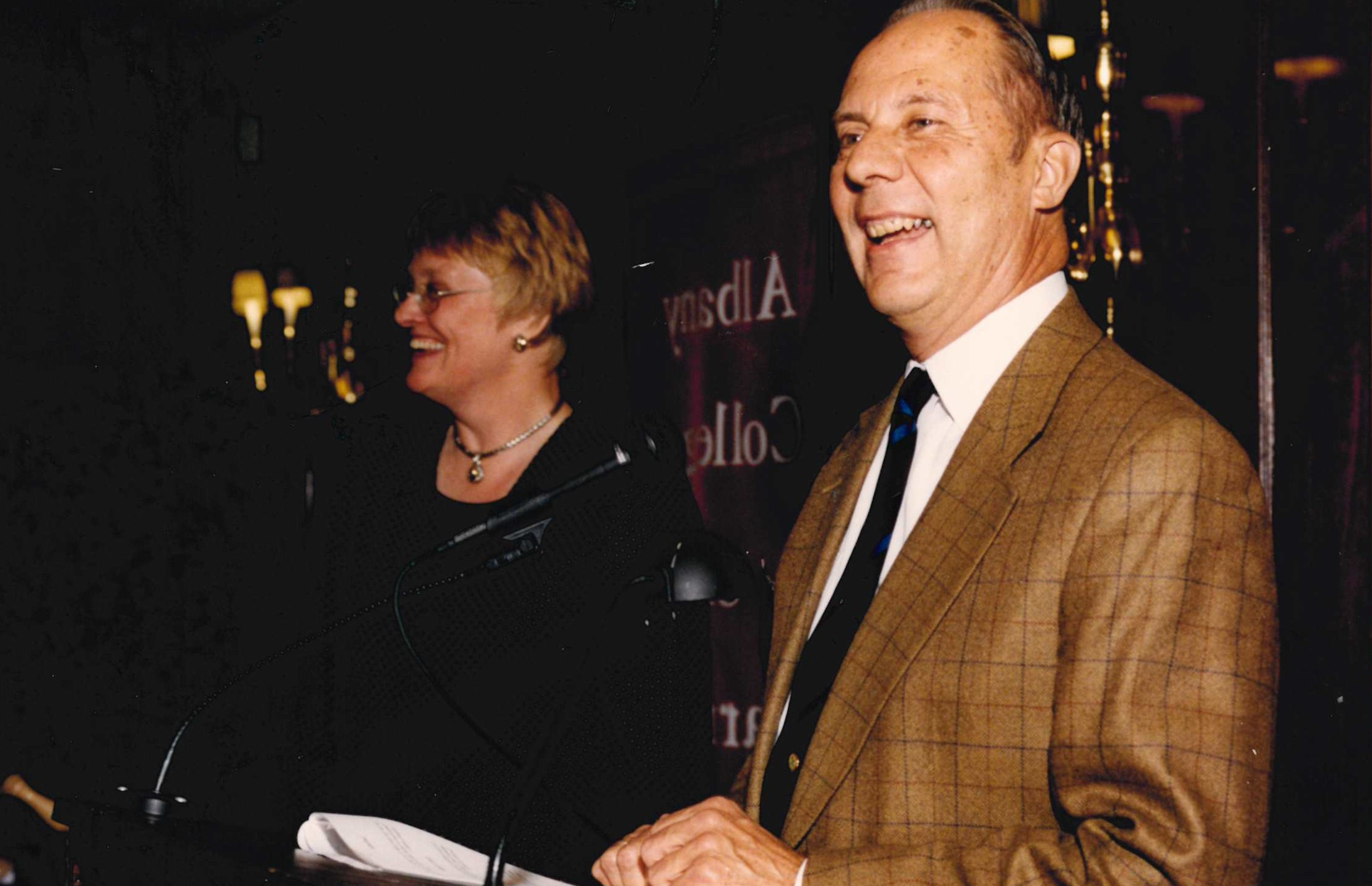 Lou Fortin with Dr. Mary Andritz, dean for professional affairs, in 2003